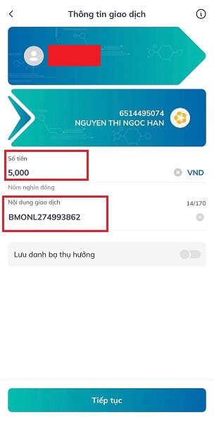 nạp tiền qua bidv